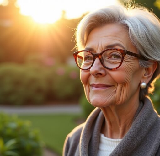 Coiffures élégantes et flatteuses pour femmes de 70 ans avec lunettes