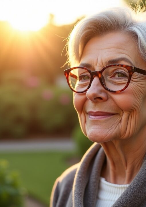 Coiffures élégantes et flatteuses pour femmes de 70 ans avec lunettes