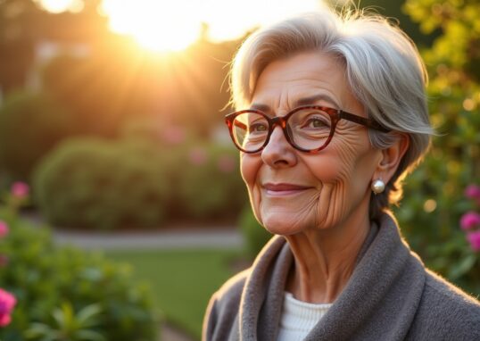 Coiffures élégantes et flatteuses pour femmes de 70 ans avec lunettes
