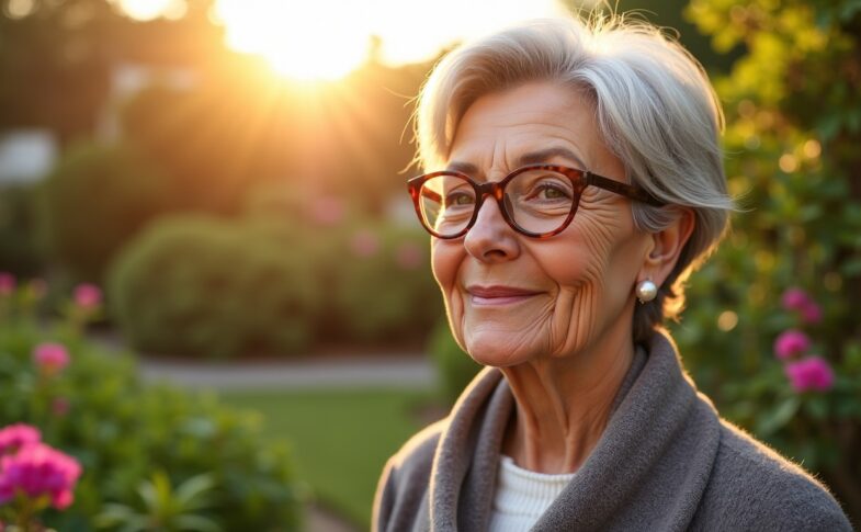 Coiffures élégantes et flatteuses pour femmes de 70 ans avec lunettes