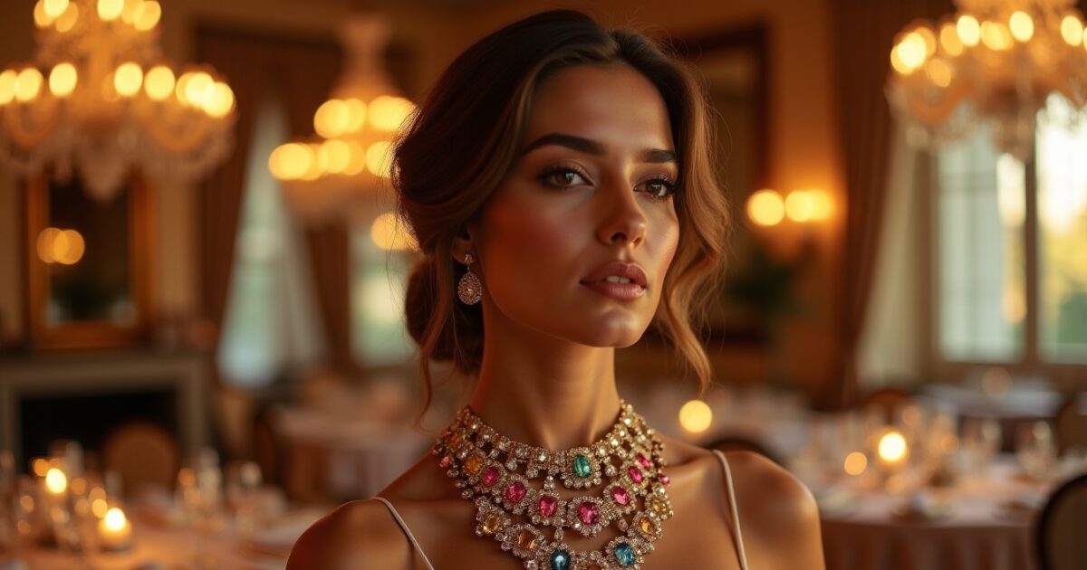 Quand un collier fait toute la déclaration, éclipsant même la robe