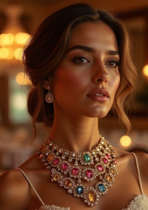 Quand un collier fait toute la déclaration, éclipsant même la robe