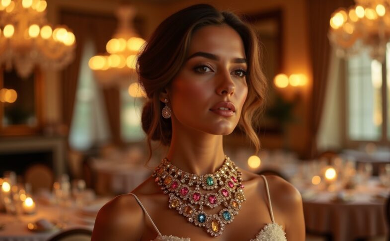 Quand un collier fait toute la déclaration, éclipsant même la robe