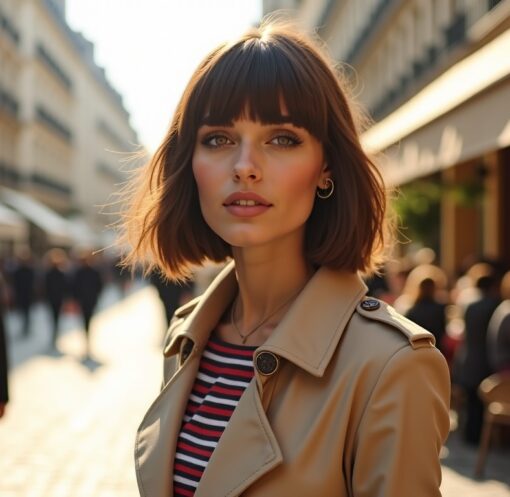 Le Carré à Frange Effilée : L’Essence du Chic Parisien qui Séduit Toutes les Tendances