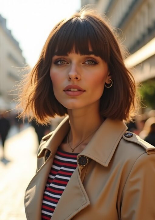 Le Carré à Frange Effilée : L’Essence du Chic Parisien qui Séduit Toutes les Tendances